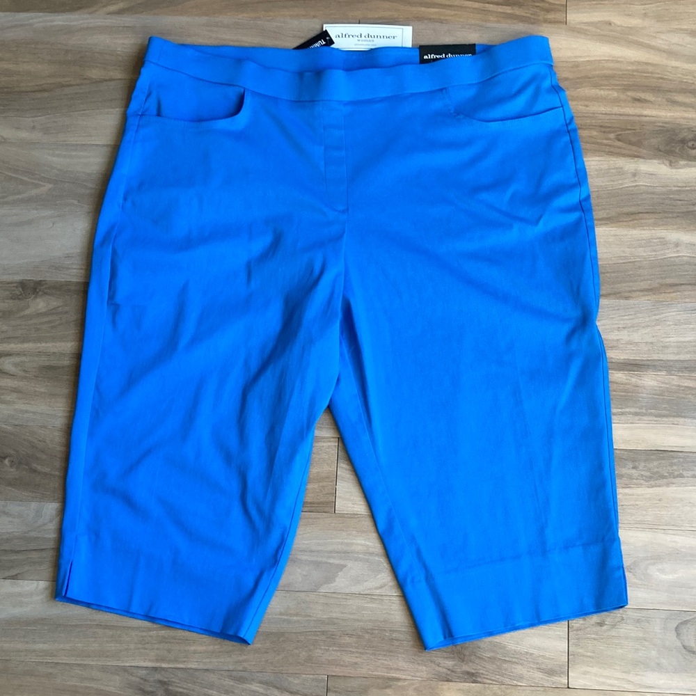 Alfred Dunner allure Capri pant tummy slimming super stretch azure blue 24W - Picture 13 of 17